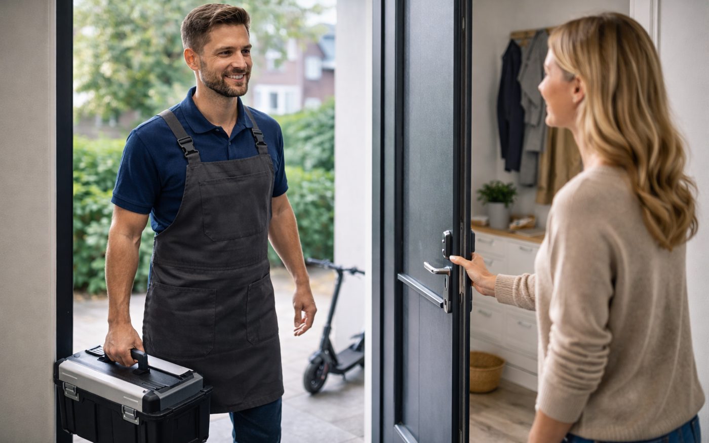 Techniker beim Hausbesuch: Vor-Ort-Service